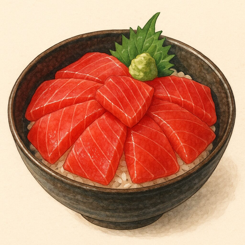 マグロ丼のイラスト