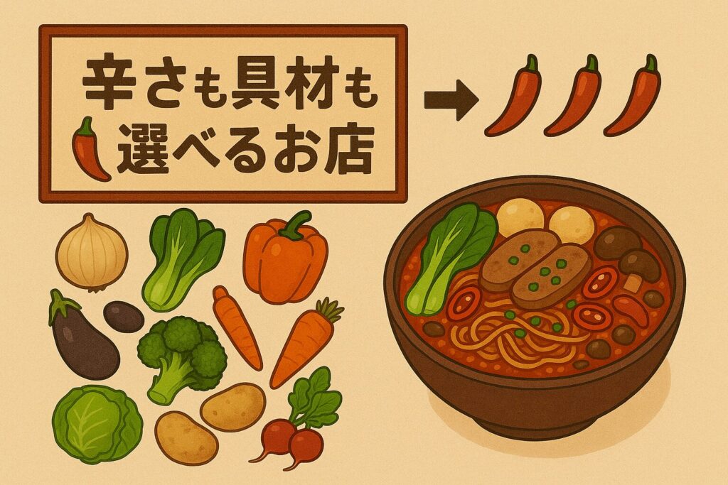 辛さも具材も選べる