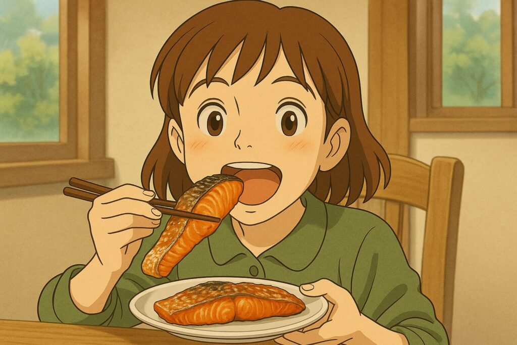 鮭を食す